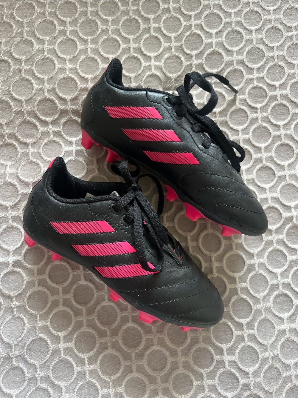 Adidas Kids 11K Black & Pink Soccer Cleats